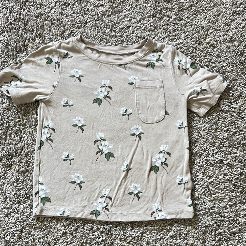 Floral Beige Kids T-Shirt